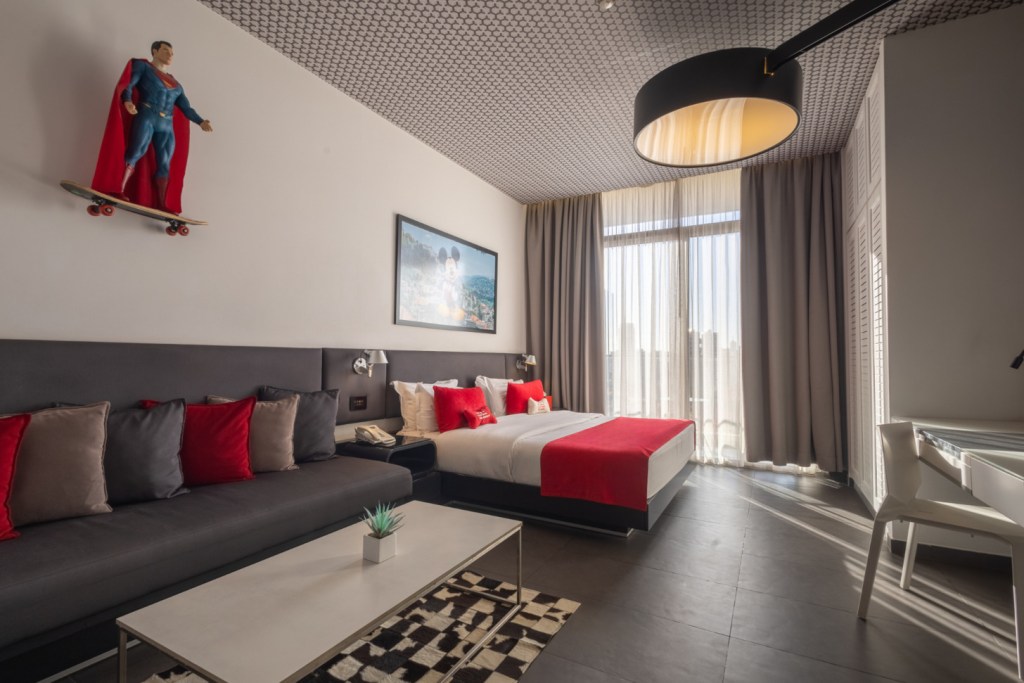 uxurious room with modern amenities at The Smallville Hotel.