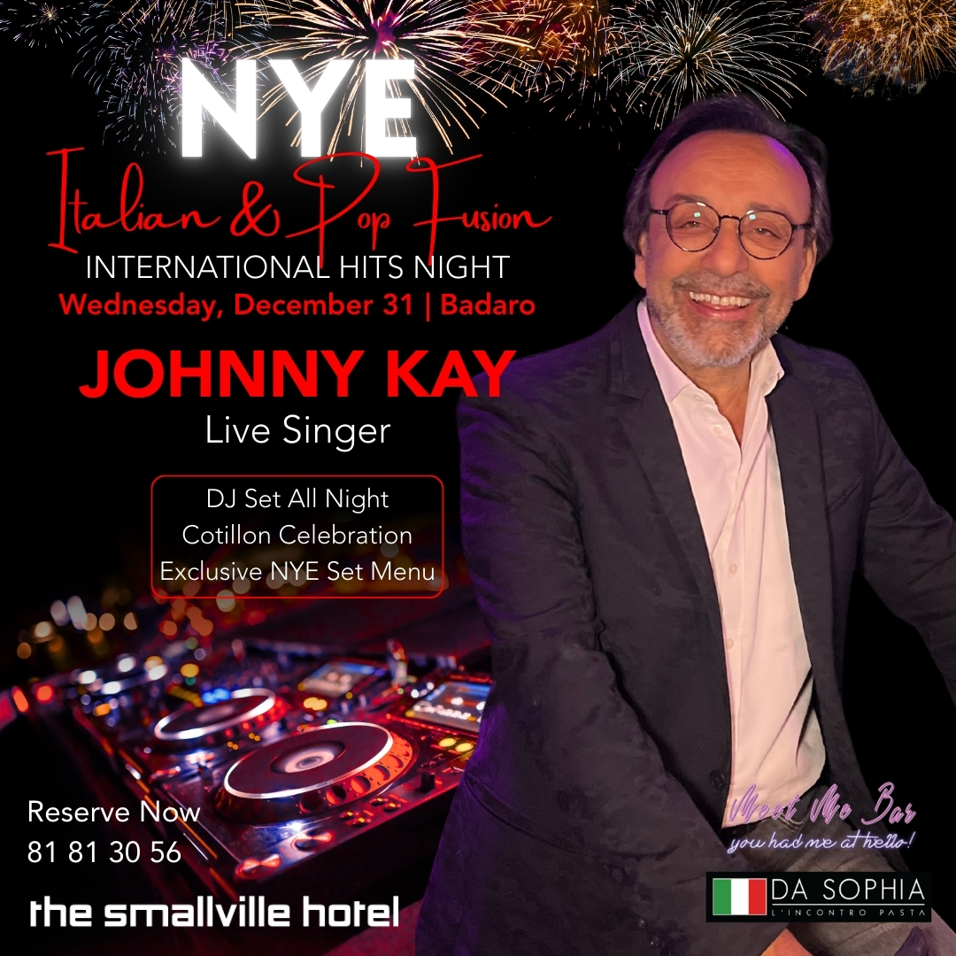 The Smallville Hotel | A Magical December at The Smallville Hotel | Festive Offers, Dining & Events NYE Johnny Kay (1080 x 1080 px)