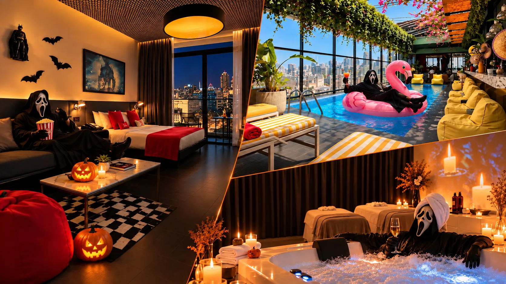 Halloween at The Smallville Hotel Beirut: themed room, rooftop pool and spa Jacuzzi